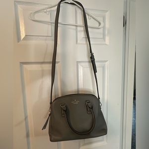 Kate Spade Grey Satchel Crossbody - adorable every day bag- good condition